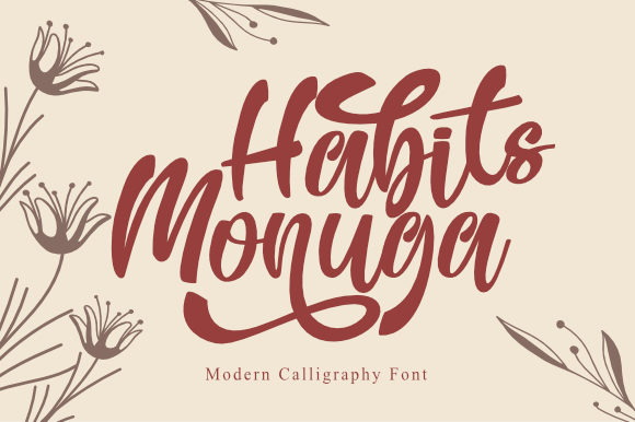 Habits Monuga: A Relaxed Paint Brushed Script Font for Small Business Branding