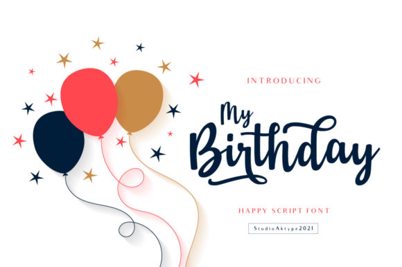 My Birthday Script Handwritten Font for Digital Design