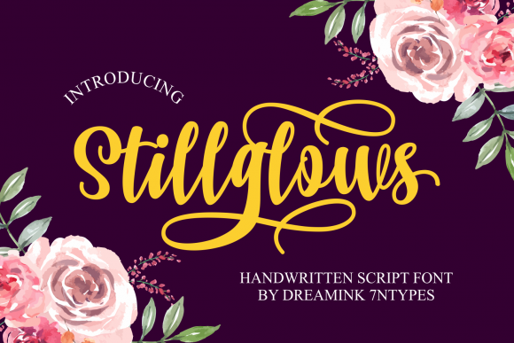 Stillglows: A Romantic Script Handwritten Font for Makers